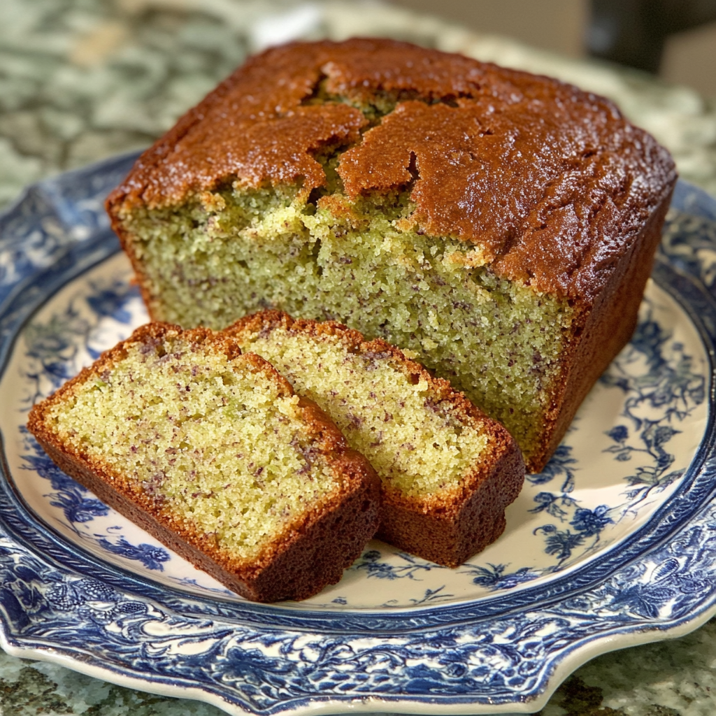 A freshly baked loaf of banana bread made with oil, sliced and served on a wooden cutting board.3