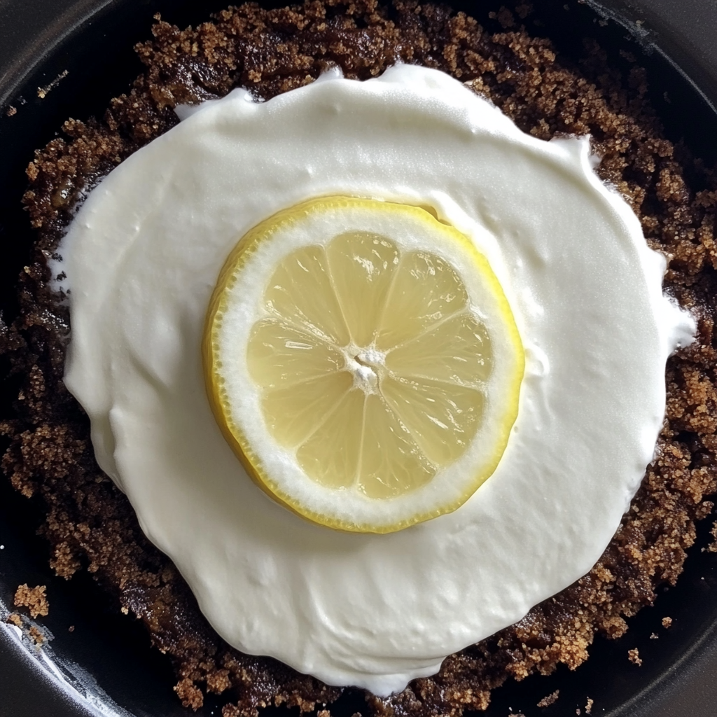 A slice of creamy no bake lemon pie topped with whipped cream and lemon zest on a white plate.3