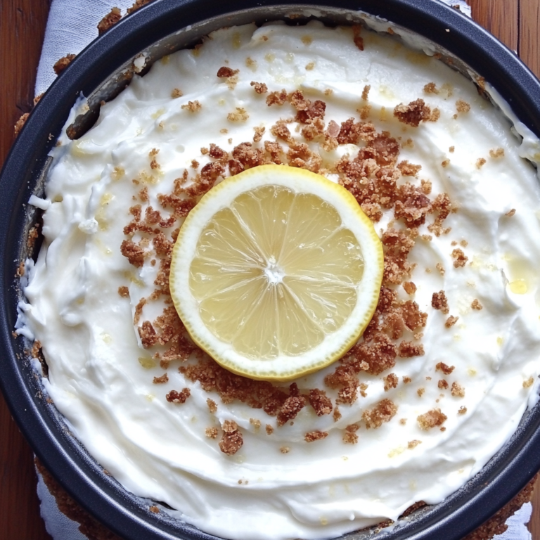 A slice of creamy no bake lemon pie topped with whipped cream and lemon zest on a white plate.1