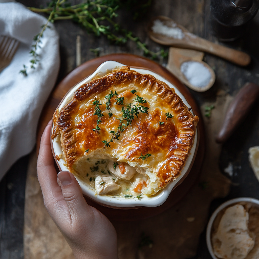 Golden-baked Pillsbury Chicken Pot Pie with flaky crust and creamy filling, fresh from the oven.1