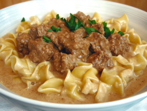 ground beef stroganoff recipe no mushrooms