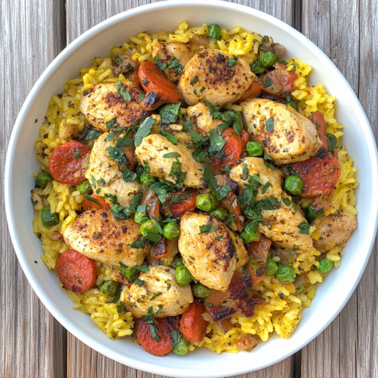 Chicken and Rice Power Bowl topped with fresh vegetables – a healthy, protein-packed meal perfect for fitness and weight management.1