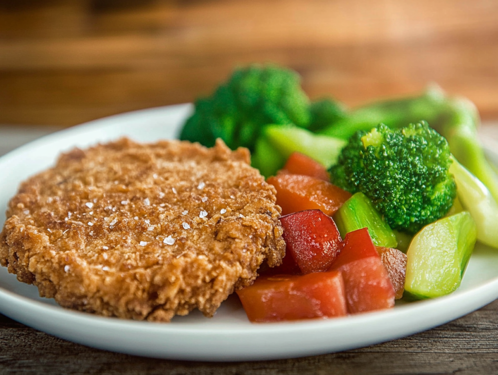 Chicken fried steak with sautéed vegetables'2