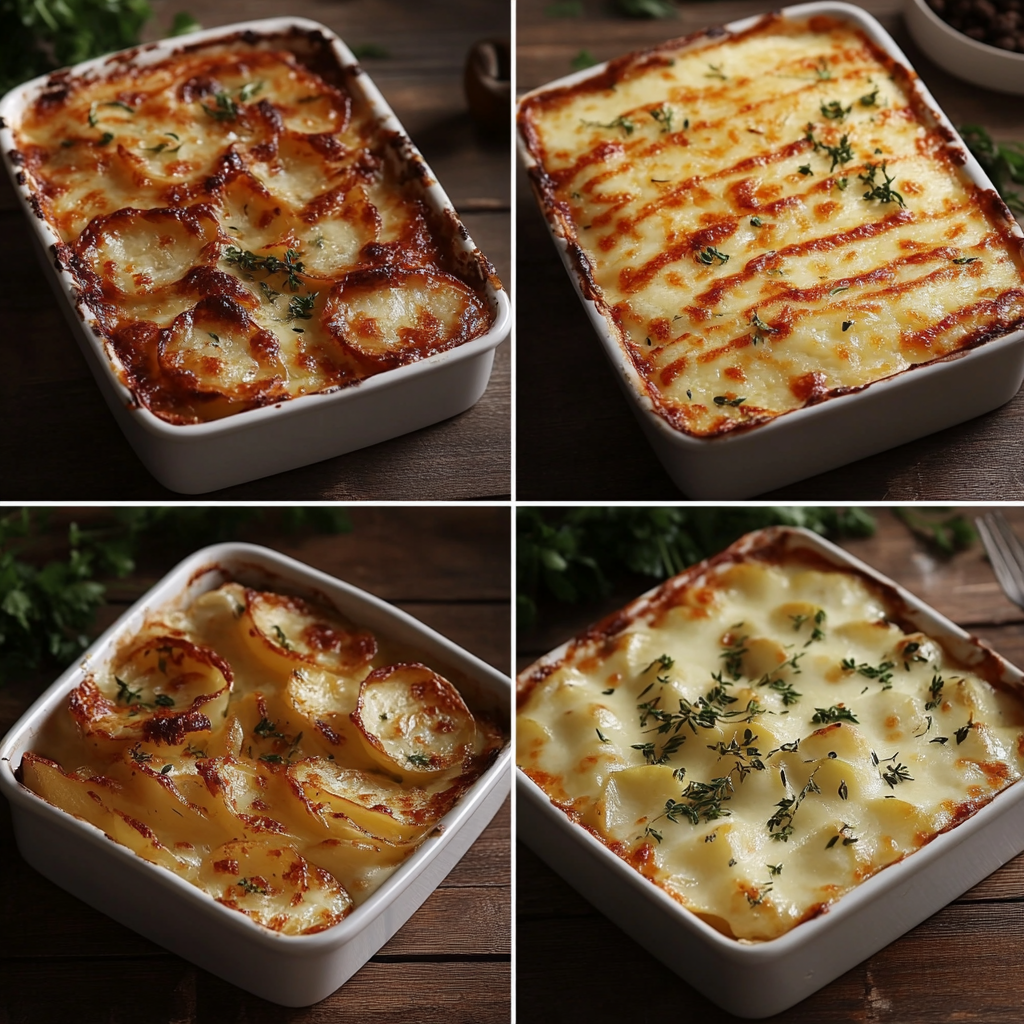 Creamy and golden Gratin Dauphinois recipe baked to perfection with thinly sliced potatoes and rich cream.3