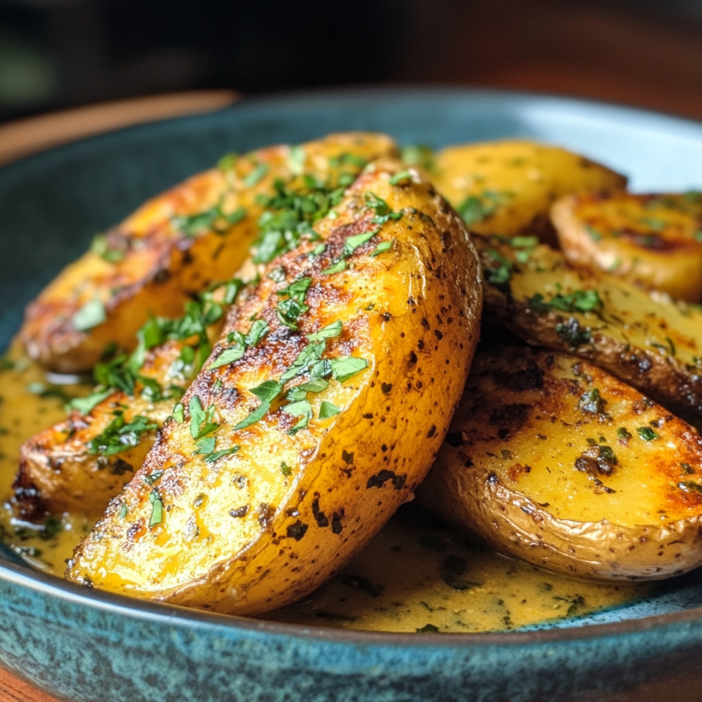 Golden and crispy potato wedges served with dipping sauces — the best potato wedges recipe for a perfect homemade snack.1