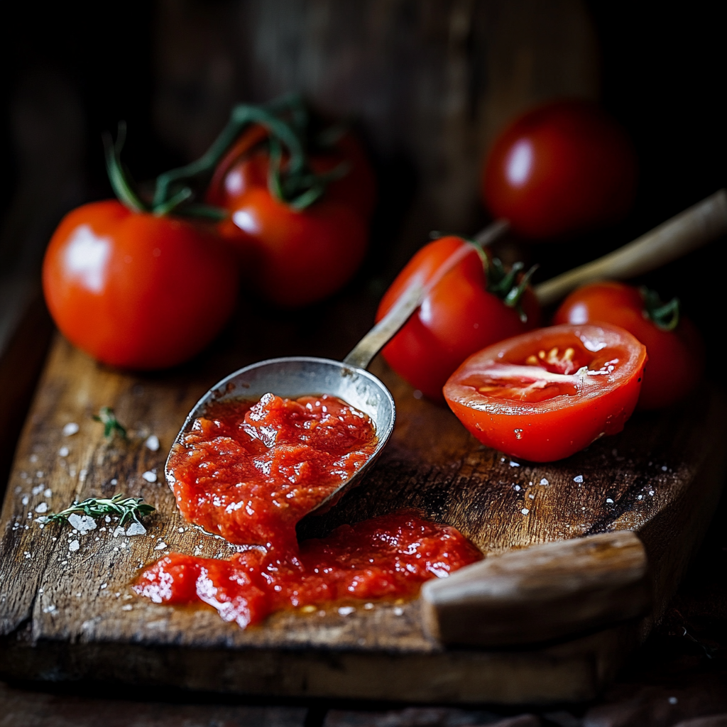 A pot of homemade tomato sauce simmering with fresh basil, garlic, and onions – tomato sauce tips for richer flavor.1