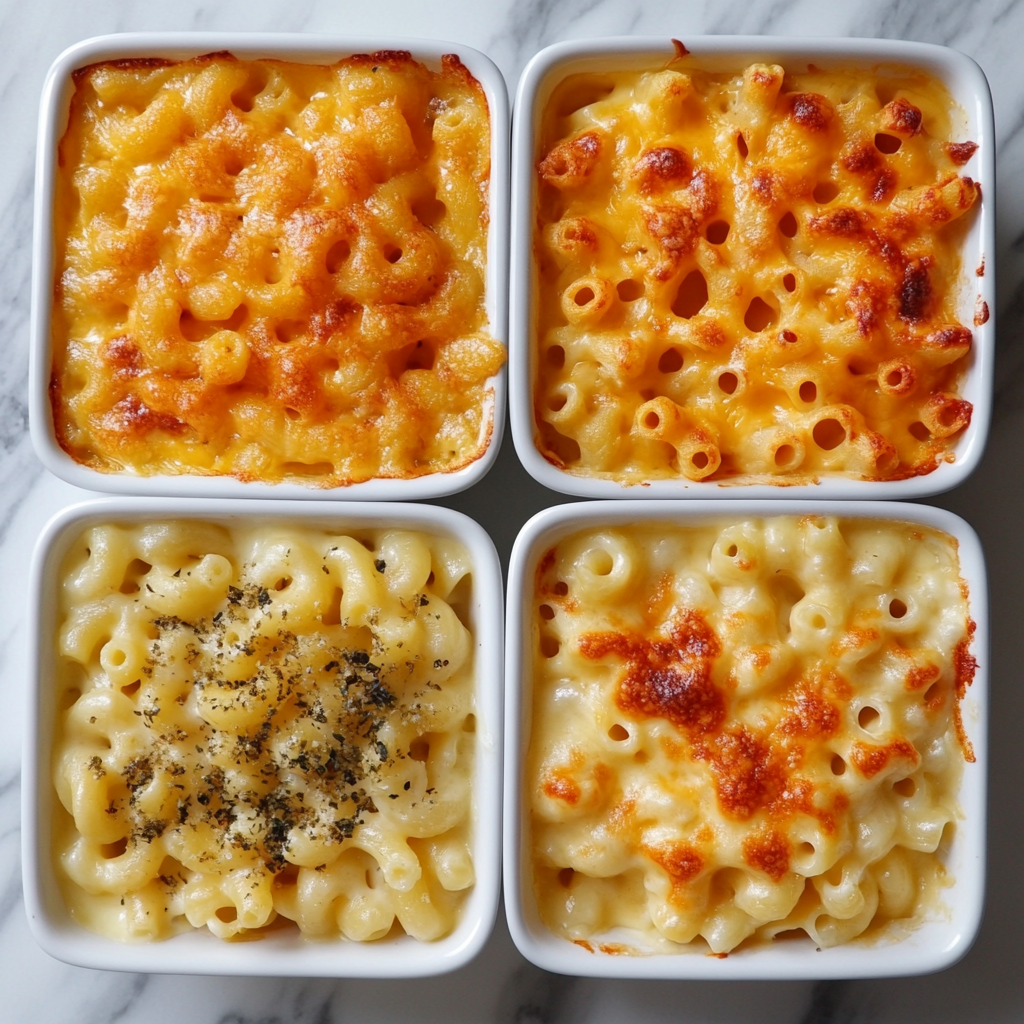 Close-up of creamy baked mac and cheese with golden breadcrumb topping3